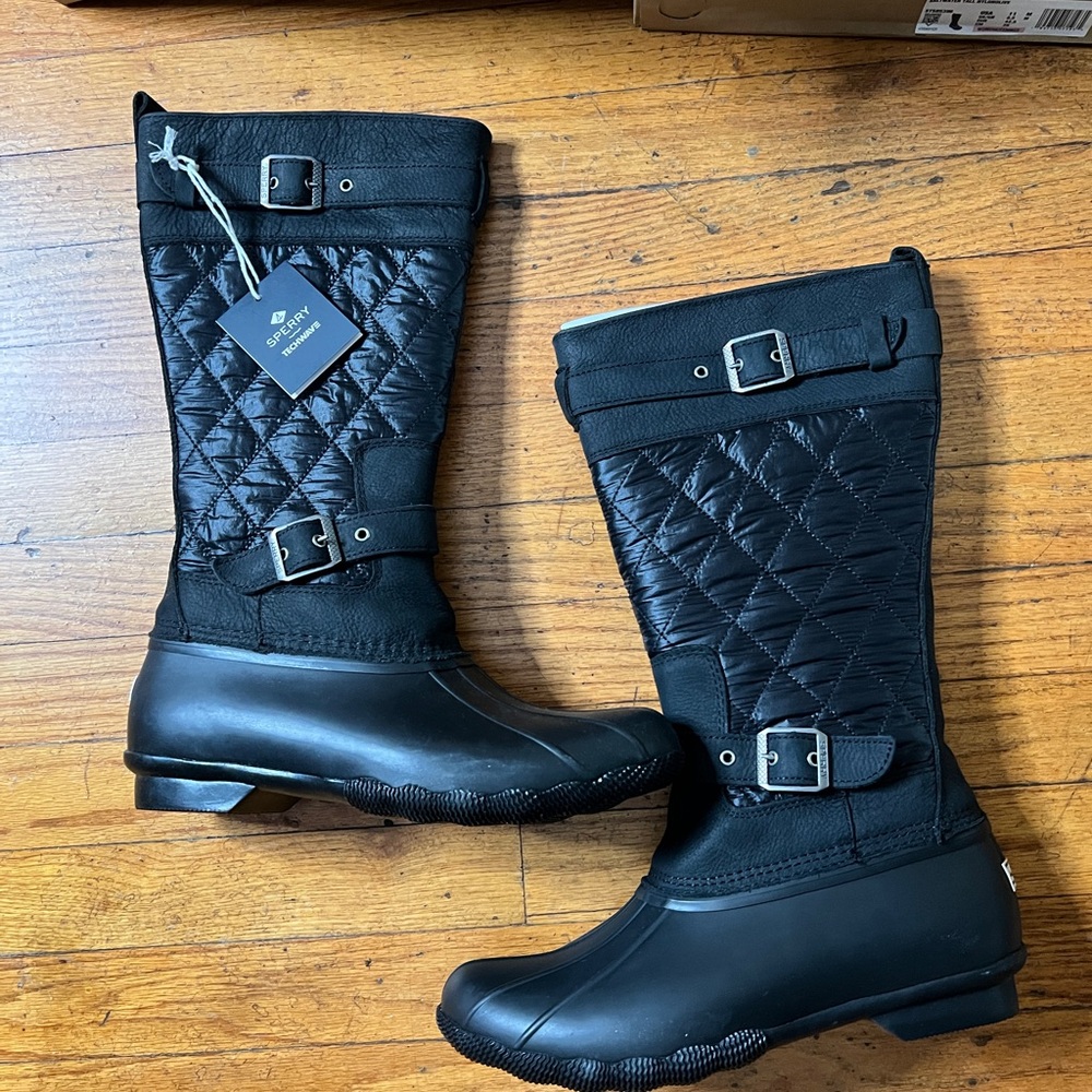 Sperry Women's Saltwater Tall Buckle Rain duck Boots size 11